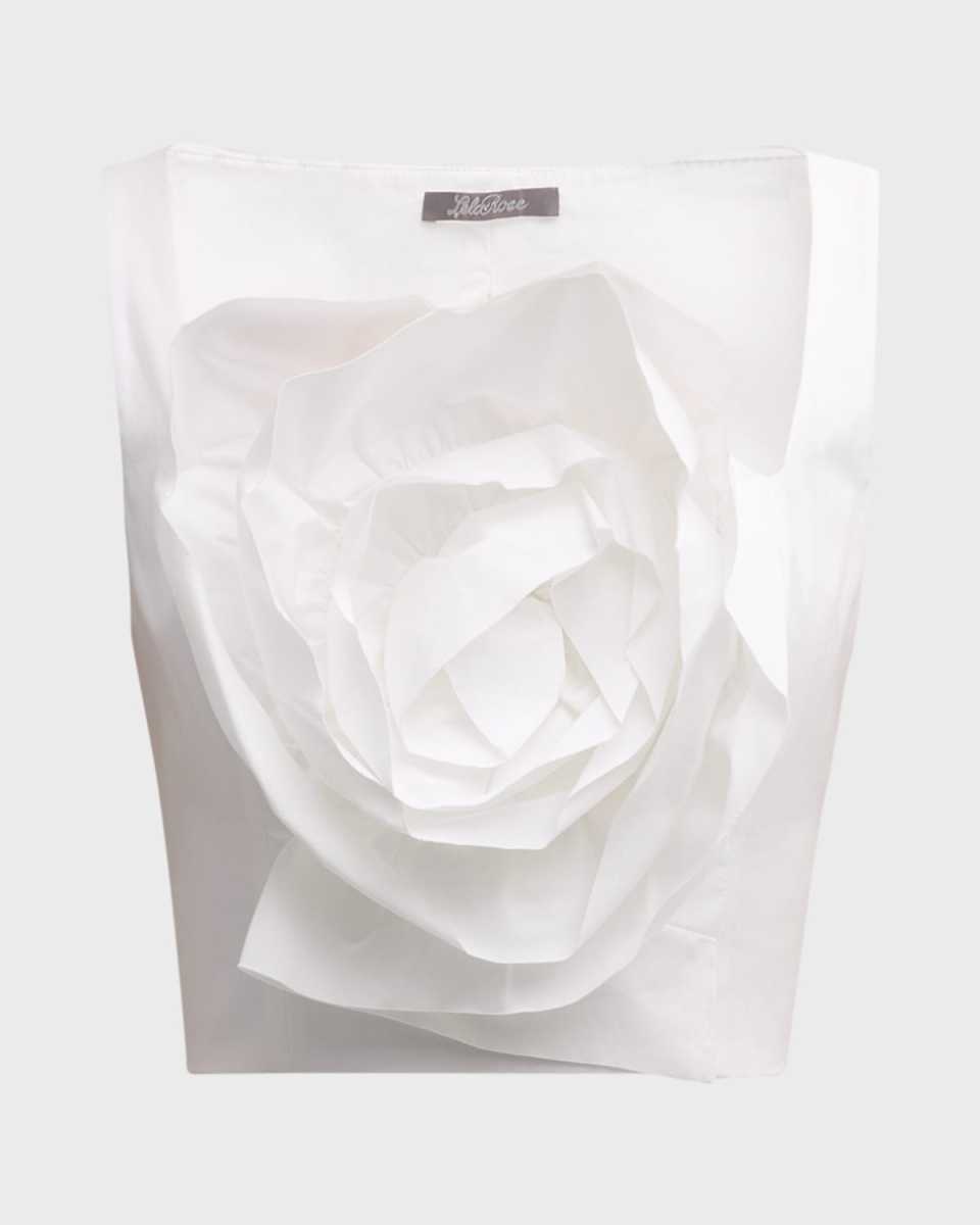 Oversize Rose Detail Crop Top